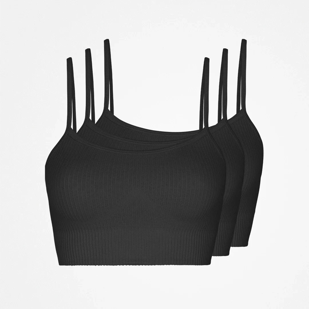 Gerippter Sport-BH | Schwarz - Image 13