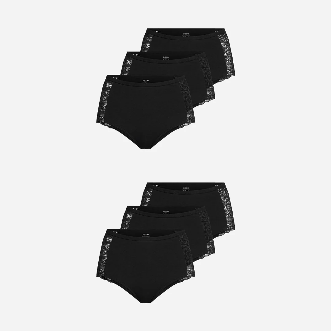 High Waist Hipster Panties mit Spitze | Schwarz - Image 12