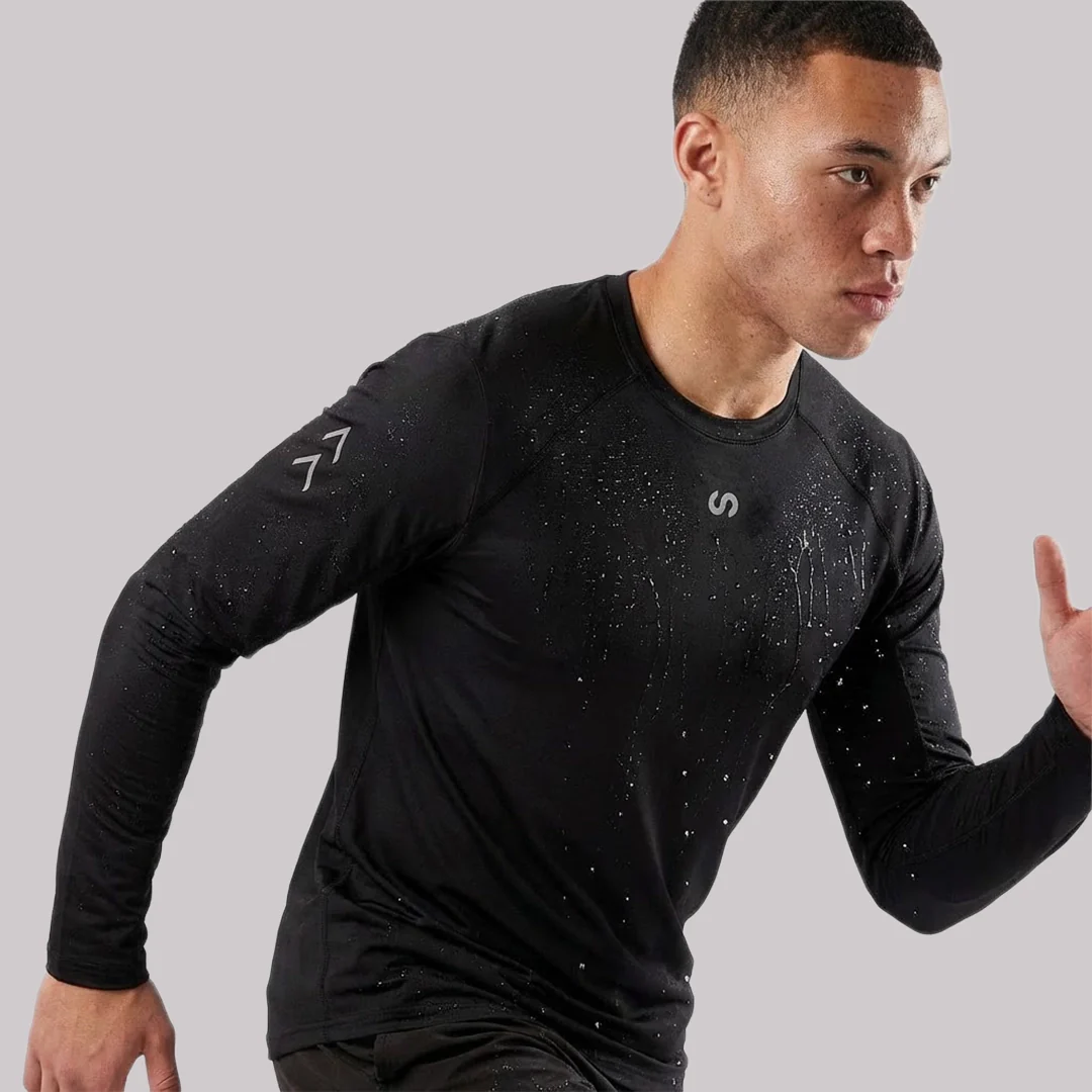 Laufshirt langarm Herren | Schwarz - Image 2
