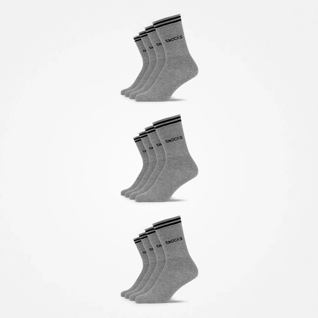 Hohe Sportsocken mit Streifen | Grau - Image 10
