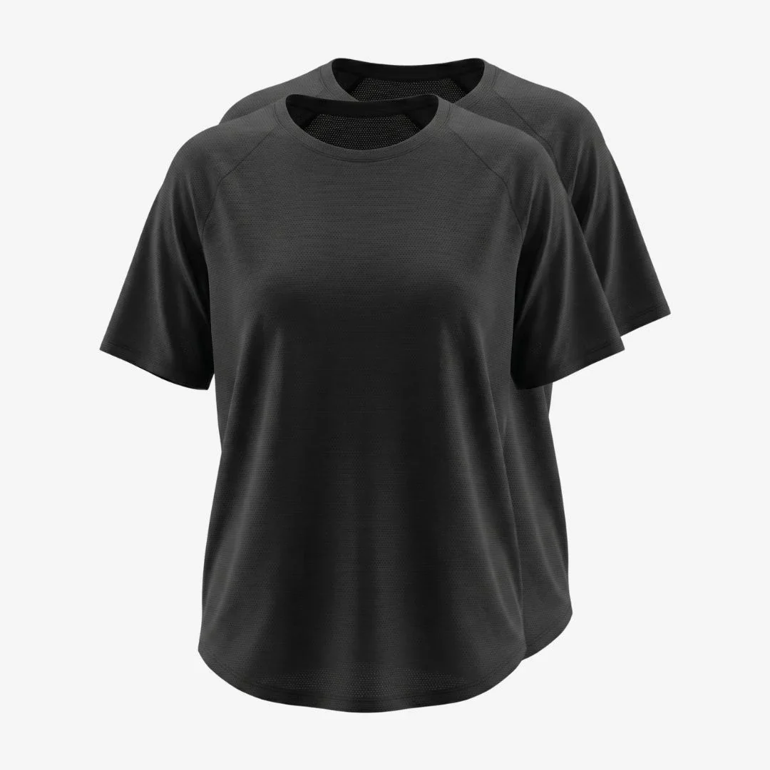 Sport Shirt Mesh Damen | Schwarz - Image 12